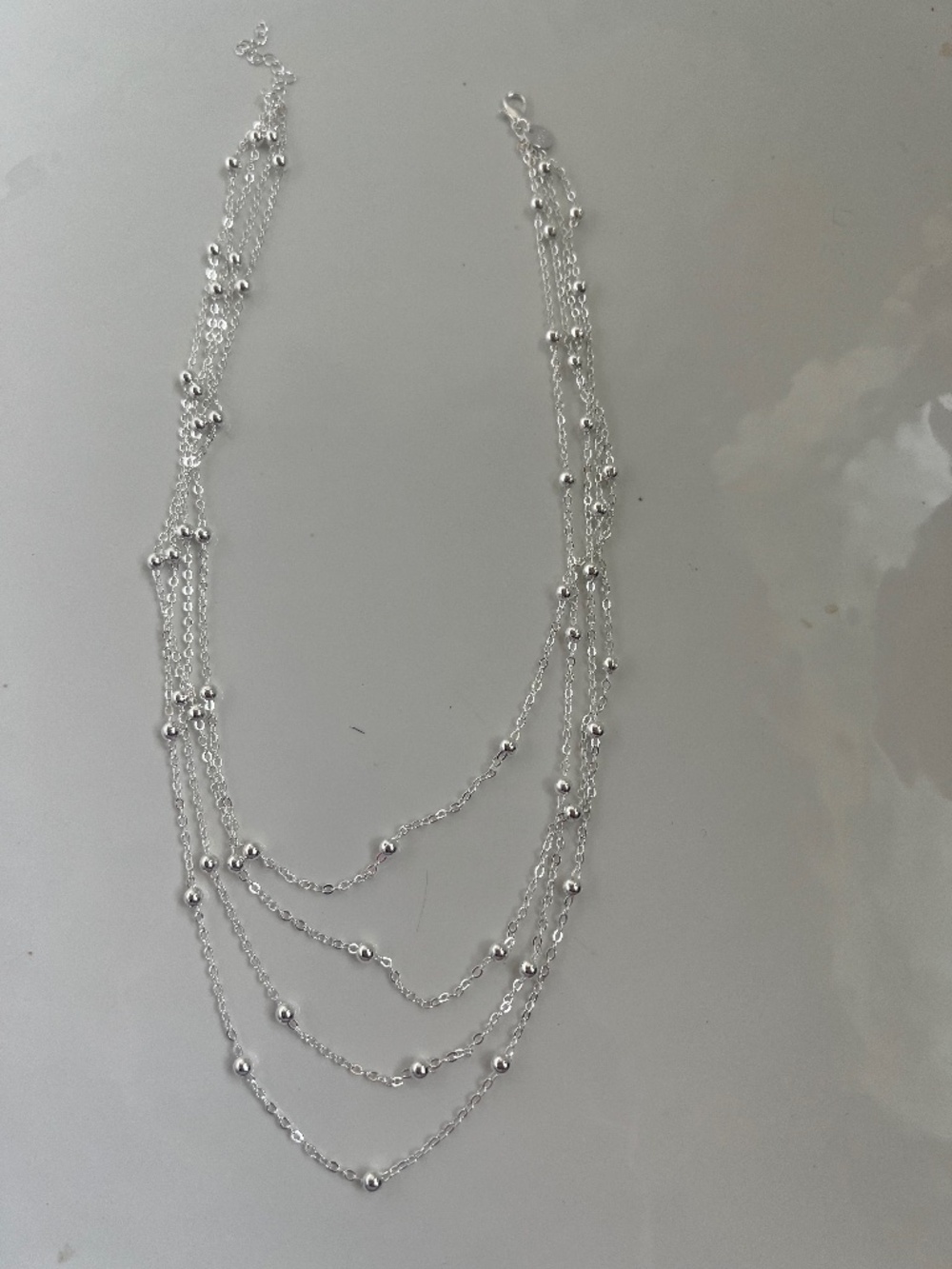 4-strand chain with small bead details, 925 silver